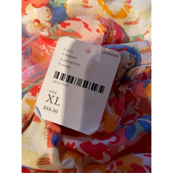 Free People x We The Free Orange Hawaiian Blouse Size XS,S,XL NWT - Picture 5 of 7